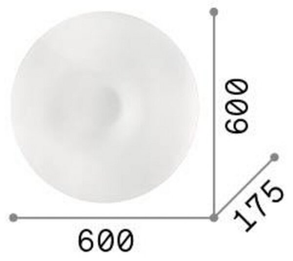 IDEAL LUX Ideal Lux Glory, sticlă opală, Ø 60 cm, reglabil, Alb, Hol, Sticlă, Modern