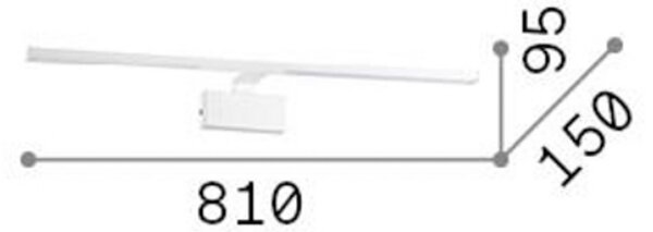 IDEAL LUX Aplică LED Alma, metal cromat, lățime 81 cm, Metalic, Camera de zi / sufragerie, Metal, Modern, Soclu de perete jos
