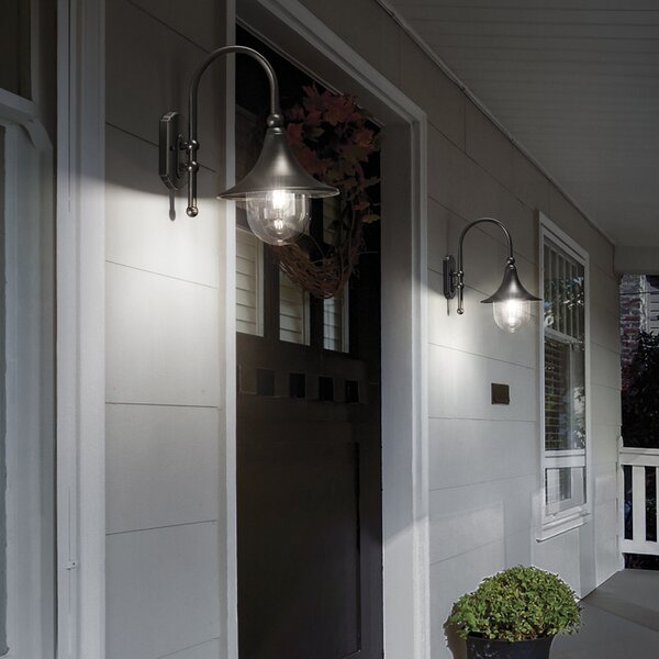 IDEAL LUX Ideal Lux Aplică de exterior Cima, antracit, metal, înălțime 46 cm, reglabil, Negru, Aluminiu, Antichitate