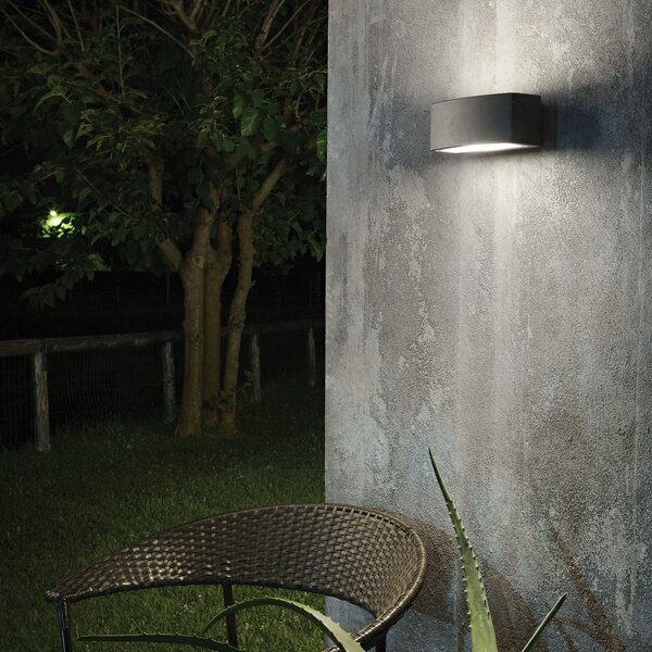 IDEAL LUX Ideal Lux lampă de perete pentru exterior Andromeda aluminiu antracit 22 cm, reglabil, Negru, Aluminiu, Modern, Priză de perete sus / jos