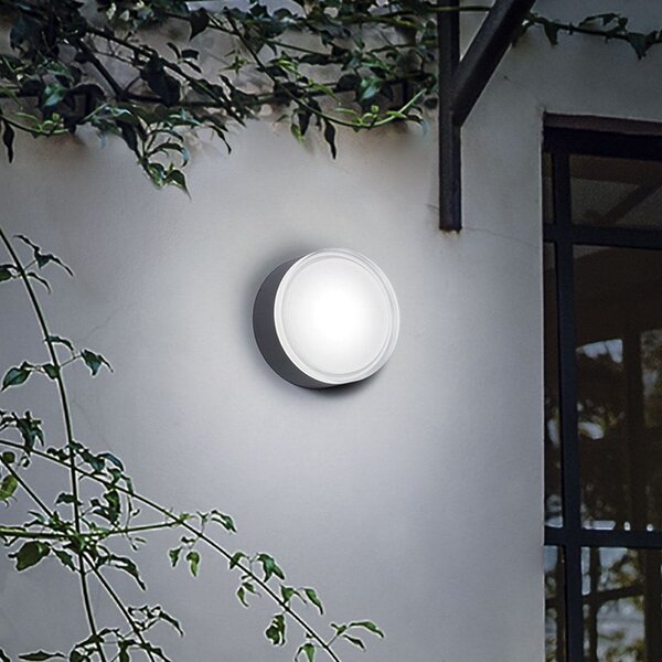 Ideallux Ideal Lux aplice pentru exterior Urano aluminiu antracit Ø 16 cm, reglabil, Gri, Aluminiu, Modern
