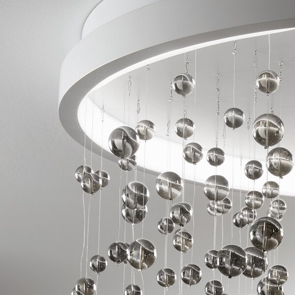 Ideallux Ideal Lux Plafonieră cu LED Armony din sticlă metalică albă, Ø 50 cm, Alb, Camera de zi / sufragerie, Metal, Modern