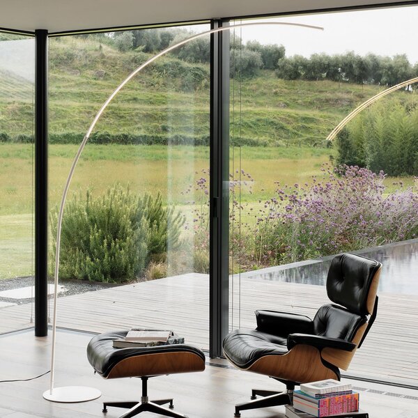 IDEAL LUX Ideal Lux Lampă de podea cu LED Comet, alb, metal, înălțime 210 cm, Alb, Camera de zi / sufragerie, Metal, Modern, Proiector suspendat
