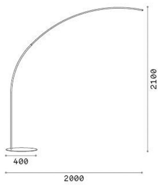 IDEAL LUX Ideal Lux Lampă de podea cu LED Comet negru, metal, înălțime 210 cm, Negru, Camera de zi / sufragerie, Metal, Modern, Proiector suspendat