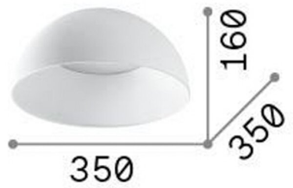 Ideallux Ideal Lux Plafonieră cu LED Corolla-1, alb, metal, Ø 35 cm, Alb, Camera de zi / sufragerie, Metal, Modern