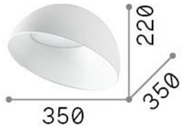 Ideallux Ideal Lux Plafonieră cu LED Corolla-2, alb, metal, Ø 35 cm, Alb, Camera de zi / sufragerie, Metal, Modern