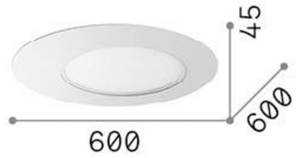 IDEAL LUX Ideal Lux Plafonieră cu LED Iride, alb, Ø 60 cm, metal, Alb, Camera de zi / sufragerie, Metal, Modern