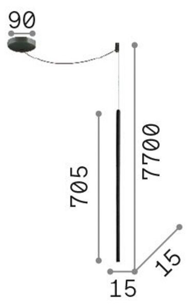 IDEAL LUX Ideal Lux LED suspendat cu Filo de culoare alamă, cablu lung, Auriu / Alamă, Camera de zi / sufragerie, Metal, Modern