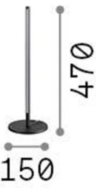 IDEAL LUX Ideal Lux Lampă de masă cu LED Filo aluminiu negru înălțime 47 cm, Negru, Camera de zi / sufragerie, Aluminiu, Modern