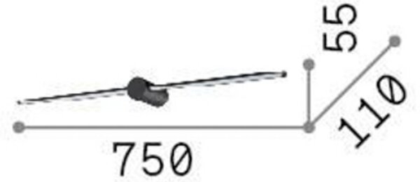 IDEAL LUX Aplică de perete LED Ideal Lux Filo, negru, lățime 75 cm, metal, Negru, Camera de zi / sufragerie, Metal, Modern, Perete rotund
