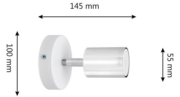 HELAM Aplică Tune II, alb/cromatic, metal, E27, Ø 5,5 cm, Alb, Camera de zi / sufragerie, Metal, Modern