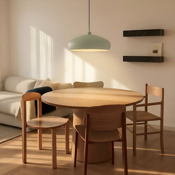 Lindby lampă suspendată Elover, verde deschis, Ø 45 cm, fier, reglabil, Verde, Camera de zi / sufragerie, Metal, Modern
