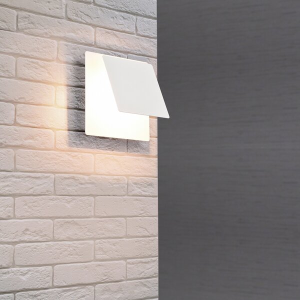 Trio Lighting Aplică cu LED Mio, lentilă pătrată, alb mat, indirectă, Alb, Camera de zi / sufragerie, Metal, Modern