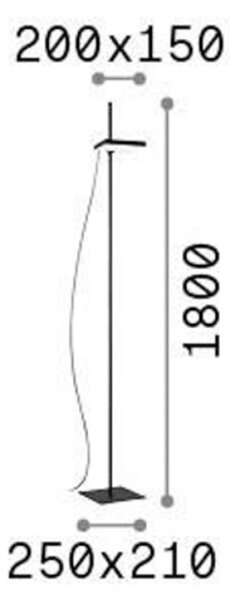 IDEAL LUX Ideal Lux Lampă de podea cu LED Lift, alb, metal, înălțime 180 cm, Alb, Camera de zi / sufragerie, Metal, Modern