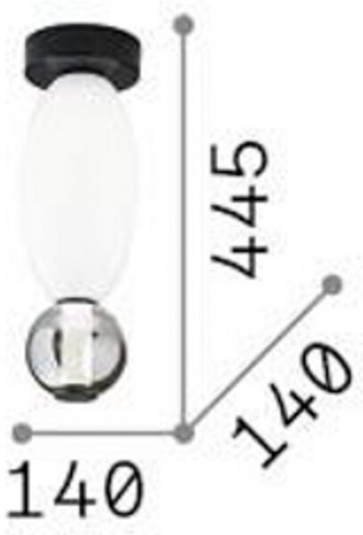 Ideallux Ideal Lux Plafonieră cu LED Lumiere-1, sticlă opalină/gri, negru, Alb, Camera de zi / sufragerie, Sticlă, Modern