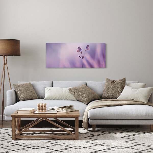 Tablou - Fluturi mov (120x50 cm)