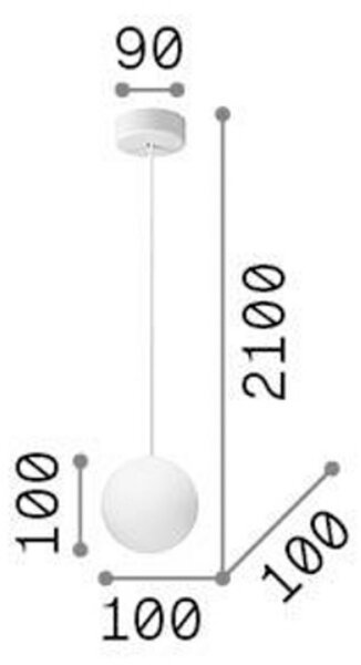 Ideallux Ideal Lux Mapa, Ø 10 cm, sticlă opalină, globulară, Alb, Camera de zi / sufragerie, Sticlă, Modern, glob