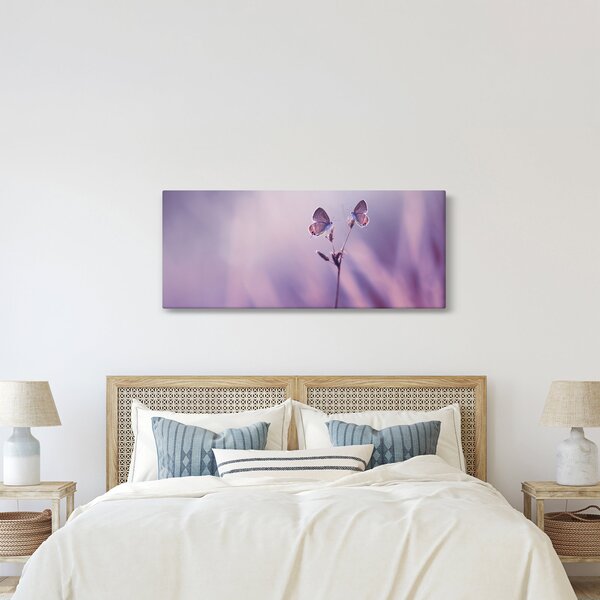 Tablou - Fluturi mov (120x50 cm)