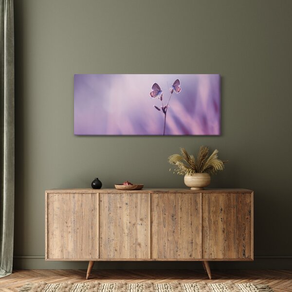 Tablou - Fluturi mov (120x50 cm)