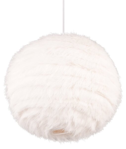 Reality Leuchten Lampă suspendată Furry, Ø 35 cm, culoare nisip, pluș sintetic, reglabil, Bej, Camera de zi / sufragerie, Țesătură / Textil, Modern