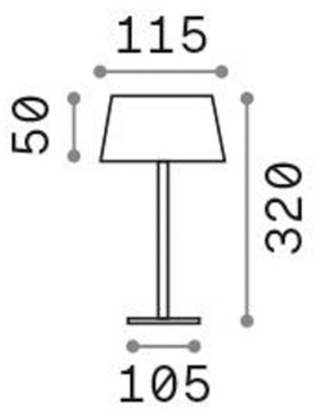 IDEAL LUX Ideal Lux LED reîncărcabilă în aer liber lampă de masă Metal maro pur 32 cm, Maro / Rugină, Camera de zi / sufragerie, Metal, Modern