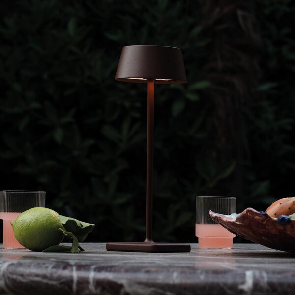 IDEAL LUX Ideal Lux LED reîncărcabilă în aer liber lampă de masă Metal maro pur 32 cm, Maro / Rugină, Camera de zi / sufragerie, Metal, Modern