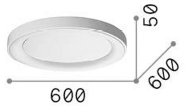 Ideallux Ideal Lux Plafonieră cu LED Planet, alb, Ø 60 cm, metal, Alb, Camera de zi / sufragerie, Metal, Modern