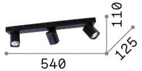 IDEAL LUX Spot de tavan Ideal Lux Rudy Square, alb, cu trei becuri, din metal, Alb, Camera de zi / sufragerie, Aluminiu, Modern