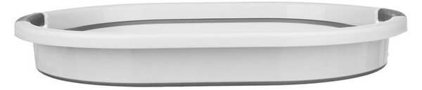 Cos de rufe pliabil, manere sustinere, 25L, 3 nivele inaltime, 38x53,5cm, alb/gri