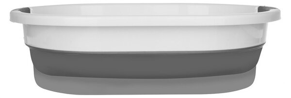 Cos de rufe pliabil, manere sustinere, 25L, 3 nivele inaltime, 38x53,5cm, alb/gri