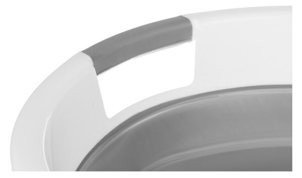 Cos de rufe pliabil, manere sustinere, 25L, 3 nivele inaltime, 38x53,5cm, alb/gri