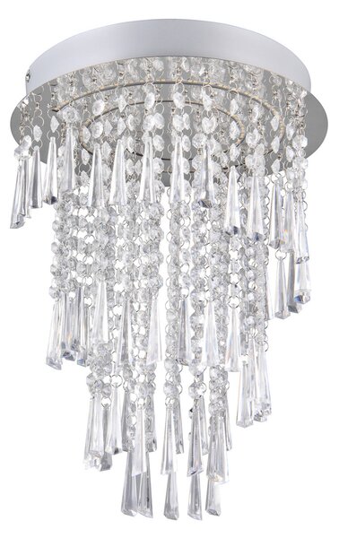 Reality Leuchten Plafonieră cu LED Pomp, Ø 30 cm, crom, acrilic/metal, CCT, reglabil, Metalic, Camera de zi / sufragerie, Plastic