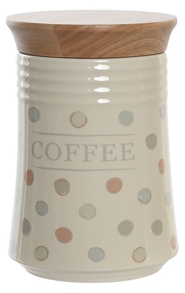 Recipient cafea Little Dots din ceramica bej 10x16 cm