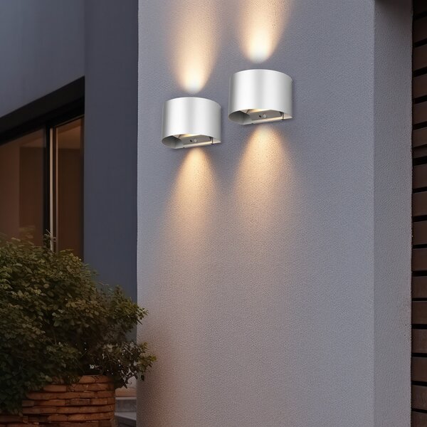 Reality Leuchten Lampă de perete cu LED reîncărcabilă pentru exterior Talent, culoare, Gri, Metal, Modern