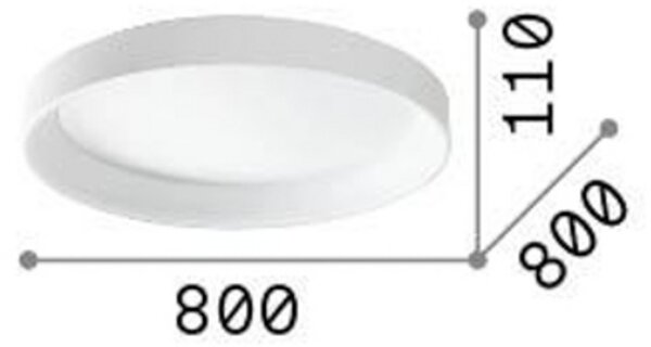 IDEAL LUX Ideal Lux Plafonieră cu LED Ziggy, alb, Ø 80 cm, metal, Alb, Camera de zi / sufragerie, Metal, Modern