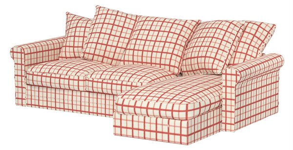 Grönlid chaise longue capac secțional culoare roșu Țesătură cu model
