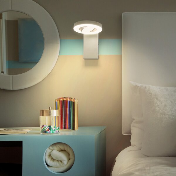 LEDVANCE Saturn CCT LED cu LED-uri CCT, întrerupător, alb, Alb, Camera de zi / sufragerie, Plastic