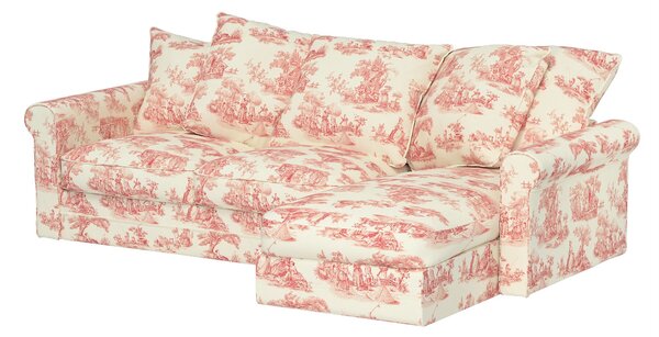 Grönlid chaise longue capac secțional culoare roșu Țesătură cu model