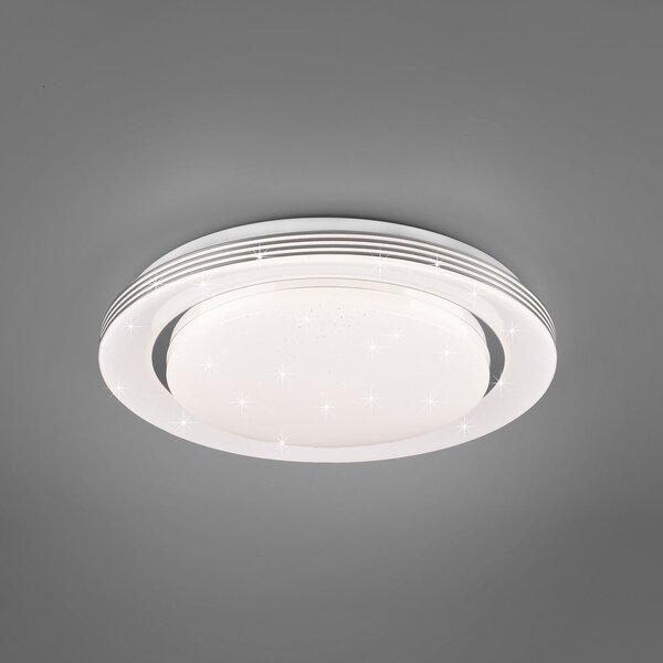 Reality Leuchten Plafonieră cu LED Atria, Ø 38 cm, alb, plastic, CCT, reglabil, Alb, Camera de zi / sufragerie, Plastic, Modern