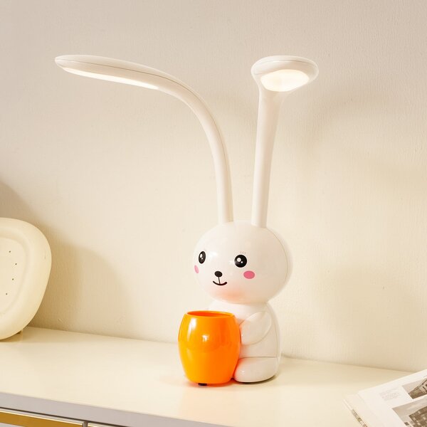 Lindby LED lampă de masă Haas, bej, plastic, CCT, înălțime39cm, reglabil, Bej, Camera copiilor, Plastic, Viața tânără