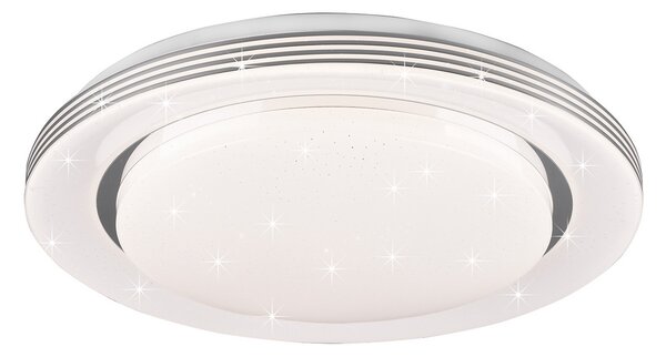 Reality Leuchten Plafonieră cu LED Atria, Ø 38 cm, alb, plastic, CCT, reglabil, Alb, Camera de zi / sufragerie, Plastic, Modern