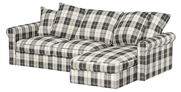 Grönlid chaise longue capac secțional culoare negru Țesătură împletitură, cu model