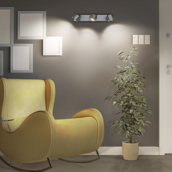 LEDVANCE Spot de plafon cu LED-uri Jupiter, 3.000 K, trei lămpi, Metalic, Camera de zi / sufragerie, Metal, Modern