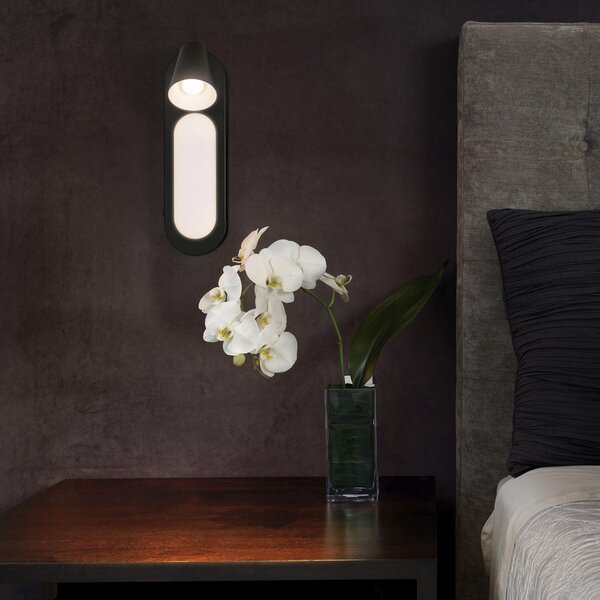 LEDVANCE LED lumina de perete Neptune, 1 spot, întrerupător, negru, Negru, Camera de zi / sufragerie, Metal