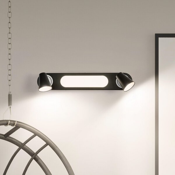 LEDVANCE Plafonieră cu LED Neptune, 2 spoturi, negru, Negru, Camera de zi / sufragerie, Metal