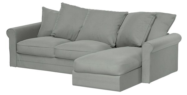 Grönlid chaise longue capac secțional culoare gri Țesătură gloss, catifea