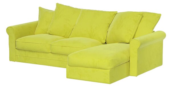 Grönlid chaise longue capac secțional culoare verde Țesătură gloss, catifea