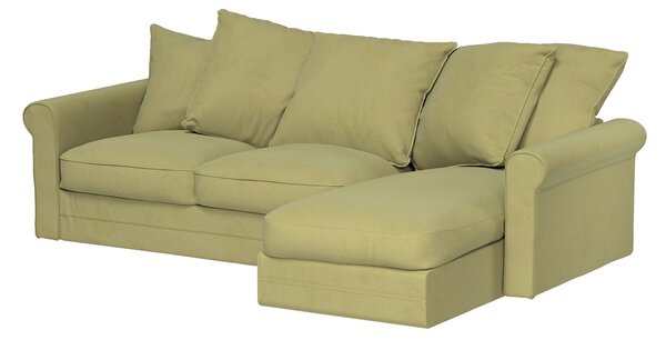 Grönlid chaise longue capac secțional culoare verde Țesătură gloss, catifea