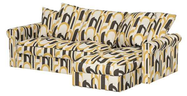 Grönlid chaise longue capac secțional culoare multicolor Țesătură împletitură, cu model