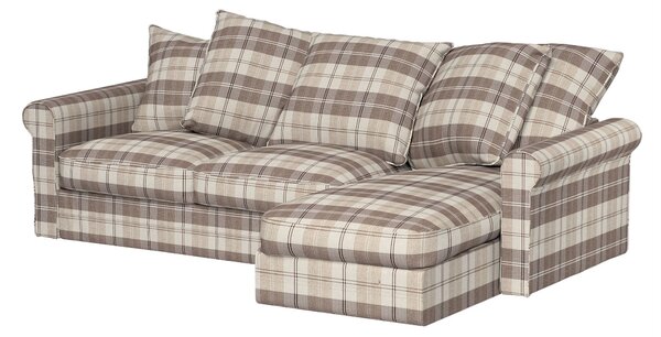 Grönlid chaise longue capac secțional culoare bej Țesătură împletitură, cu model